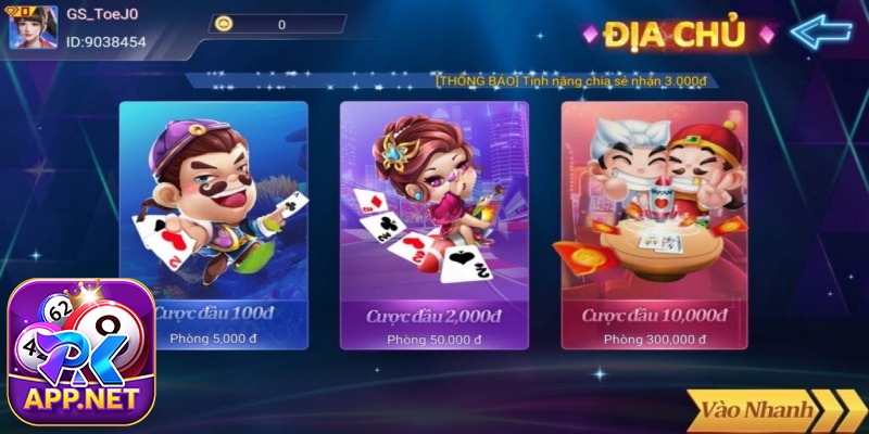 Những thông tin chi tiết về game cược bài Đấu địa chủ PK